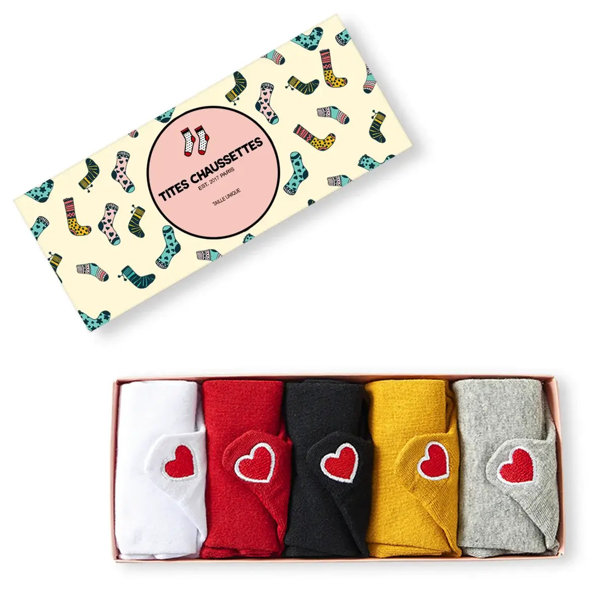 Coffret Chaussettes en coton à languette cœur rouge pour femme | Chaussettes douces et respirantes | Fabriquées à partir de matériaux de haute qualité | Un cadeau parfait pour les femmes de tous âges