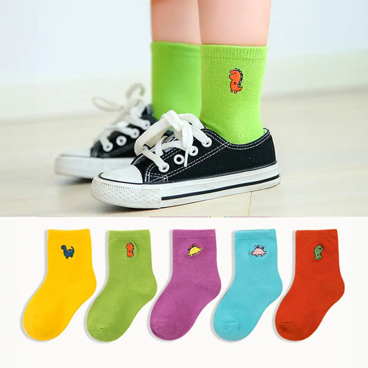 Lot de Chaussettes longues en coton à motif dinosaure pour enfants | Chaussettes douces et confortables | Disponibles en différentes tailles et couleurs | Un cadeau parfait pour les enfants de tous âges