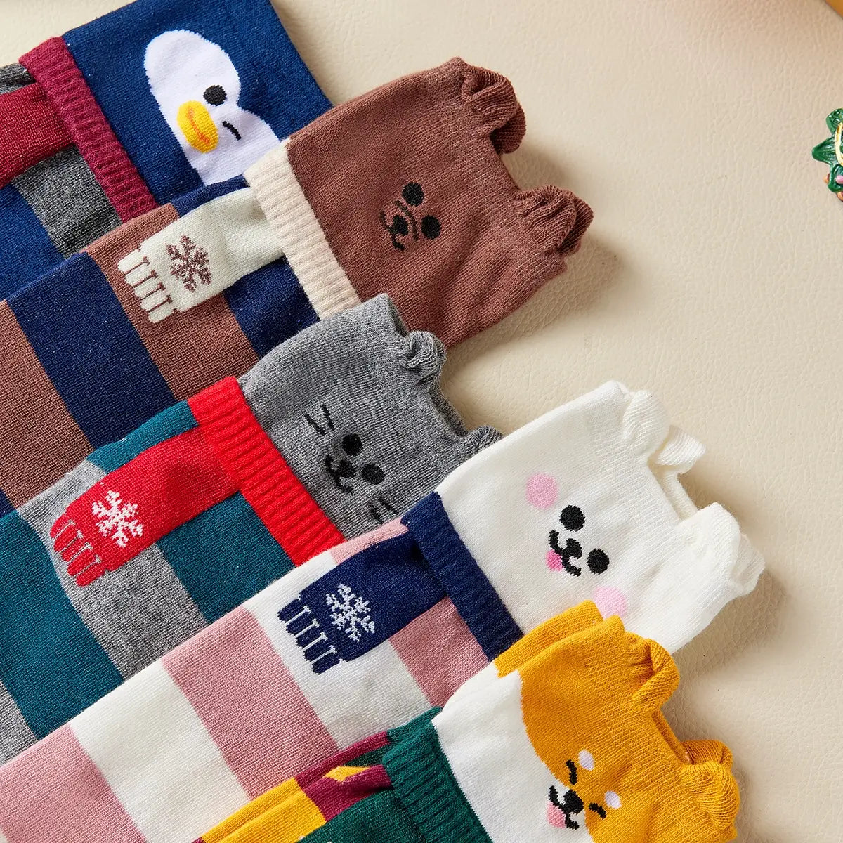 Chaussettes Animaux 3D Tricotées Main - Coton Doux, Antidérapantes, Motif Mignon, Taille Unique - 7