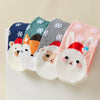 Lot de chaussettes de noël motif flocons et tête d'animal portant un bonnet de noël : ours, renard, mouton, lapin