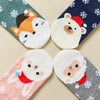 Lot de chaussettes de noël motif flocons et tête d'animal portant un bonnet de noël : ours, renard, mouton, lapin