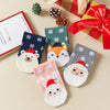 Lot de chaussettes de noël motif flocons et tête d'animal portant un bonnet de noël : ours, renard, mouton, lapin