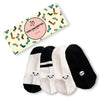 Lot de chaussettes languette, motif panda, coloris blanc et noir