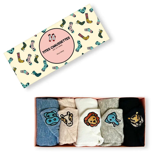 Lot de Chaussettes en coton à languette safari à motif animaux pour femme | Chaussettes douces et respirantes | Un cadeau parfait pour les femmes de tous âges | Disponibles à un prix abordable.