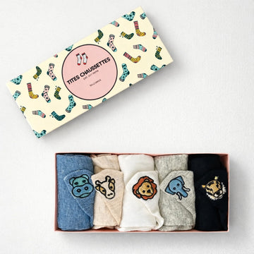 Lot de Chaussettes en coton à languette safari à motif animaux pour femme | Chaussettes douces et respirantes | Un cadeau parfait pour les femmes de tous âges | Disponibles à un prix abordable.