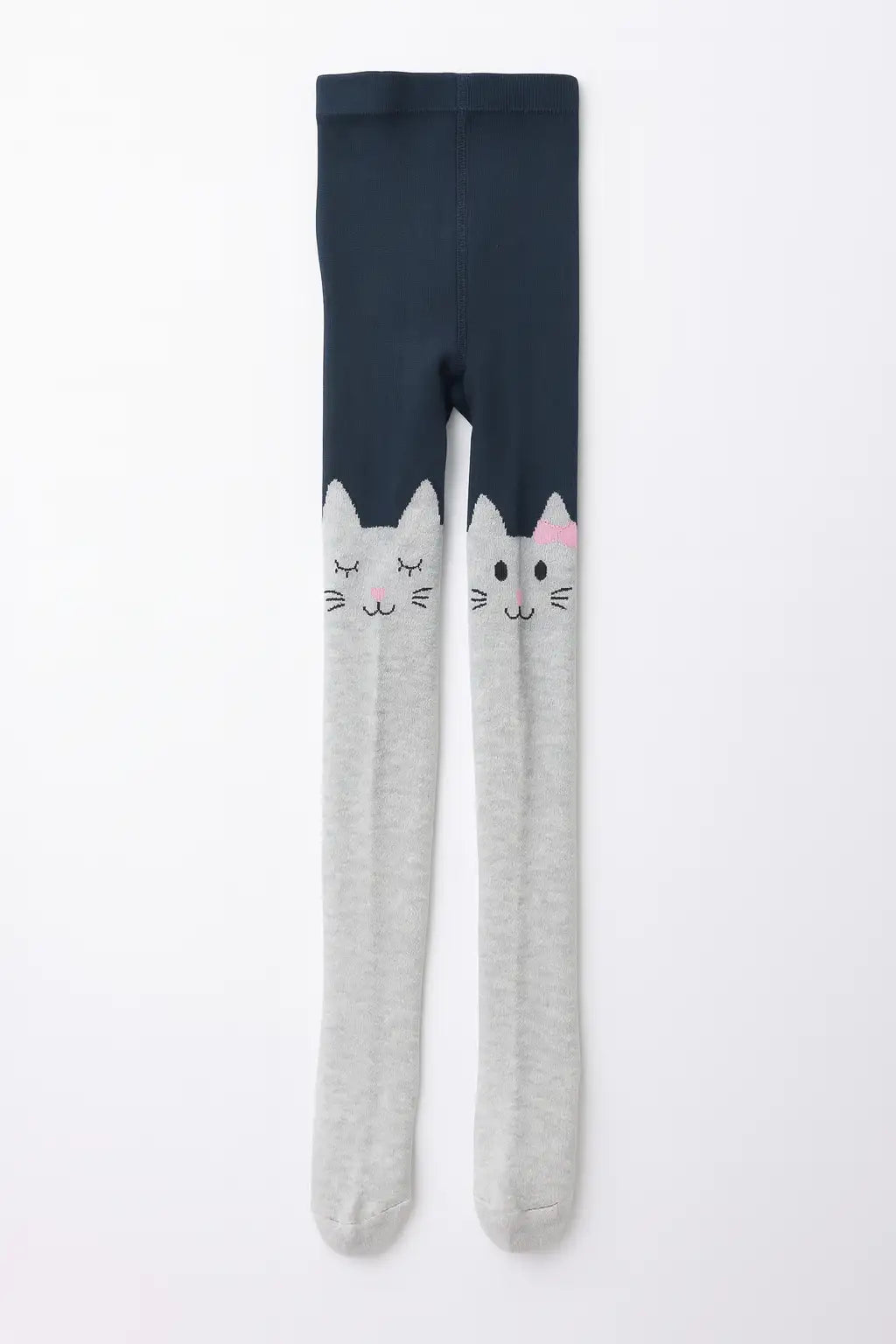 Lot de 2 collants fille : 1 collant gris motif chat et 1 collant rose uni. Doux, confortables et disponibles en 12-24 mois, 2-4 ans et 5-8 ans. Parfaits pour des looks mignons et pratiques au quotidien.