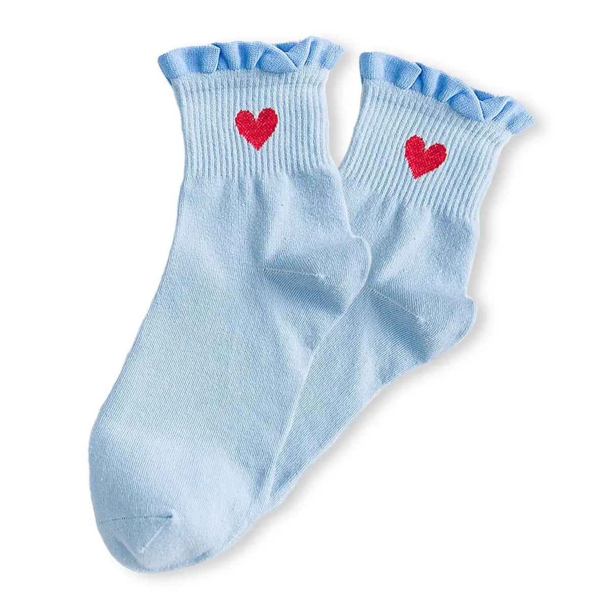 Lot de 5 chaussettes hautes avec cœur brodé et bord dentelle