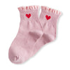 Lot de 5 chaussettes hautes avec cœur brodé et bord dentelle
