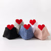 Lot de 5 socquettes unies avec languette cœur brodé.