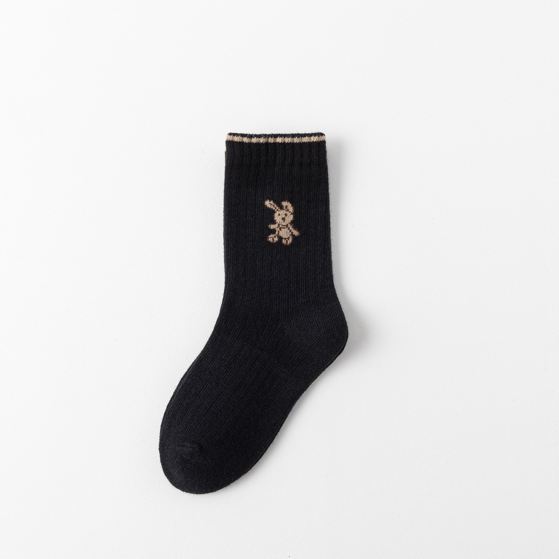 Lot de 5 chaussettes hautes fille avec motif lapin. Douces, chaudes et extensibles, parfaites de 12 mois à 12 ans pour un look mignon et confortable.