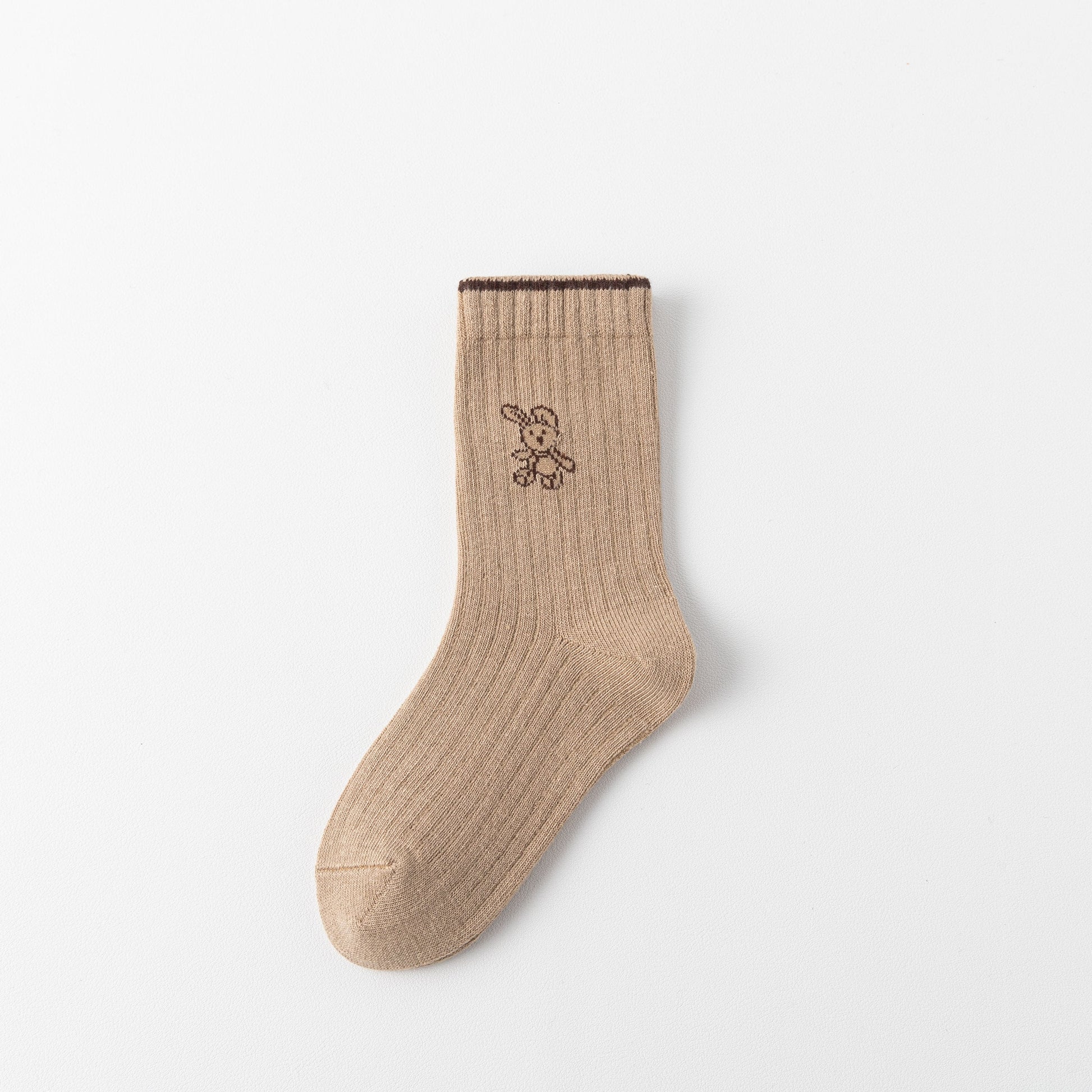 Lot de 5 chaussettes hautes fille avec motif lapin. Douces, chaudes et extensibles, parfaites de 12 mois à 12 ans pour un look mignon et confortable.