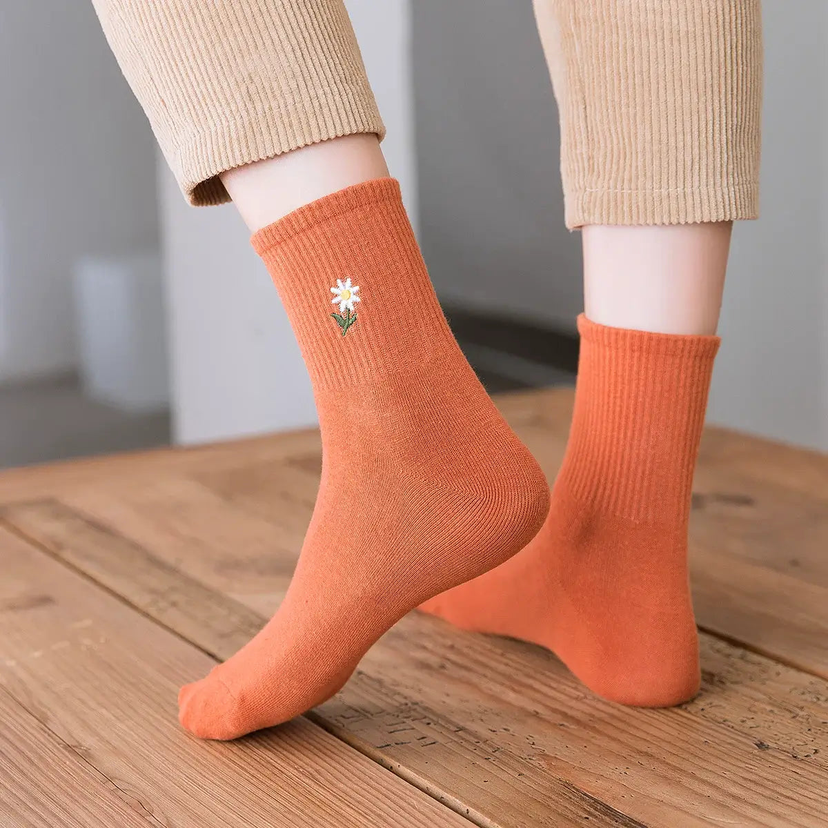 Finch & Belle Lot De 5 Paires De Chaussettes Femme - Motif Fleurs De Coquelicot Sur Fond Noir - Taille 37-42
