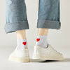 Lot de 5 chaussettes mi-hautes avec cœur rouge au talon