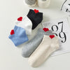 Lot de 5 chaussettes unies avec petit cœur brodé