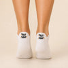 Lot de 4 chaussettes languette Halloween en coton, confortables et originales. Motifs fantôme, chat noir, Boo et Trick or Treat. Taille unique 35-41.