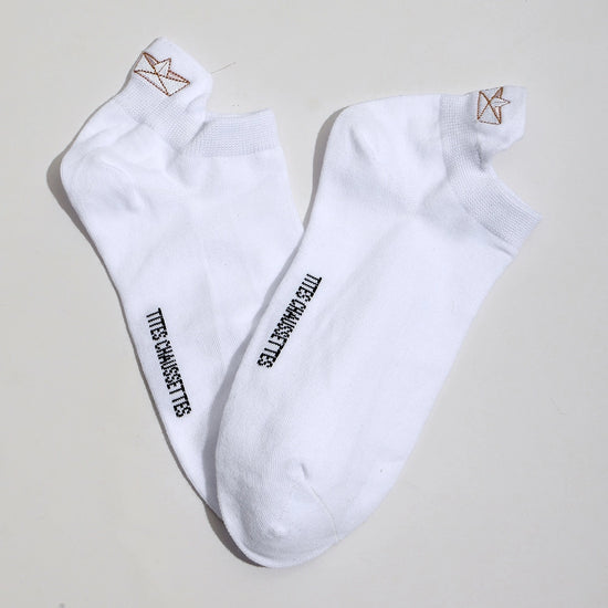 Lot de 5 chaussettes fantaisie à languette, motifs marins brodés, confort stretch, tailles 35-41. Idéal pour un look frais et sans ampoules.