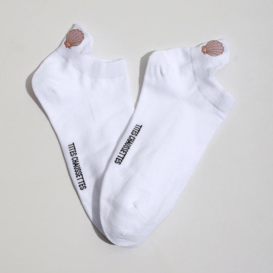 Lot de 5 chaussettes fantaisie à languette, motifs marins brodés, confort stretch, tailles 35-41. Idéal pour un look frais et sans ampoules.