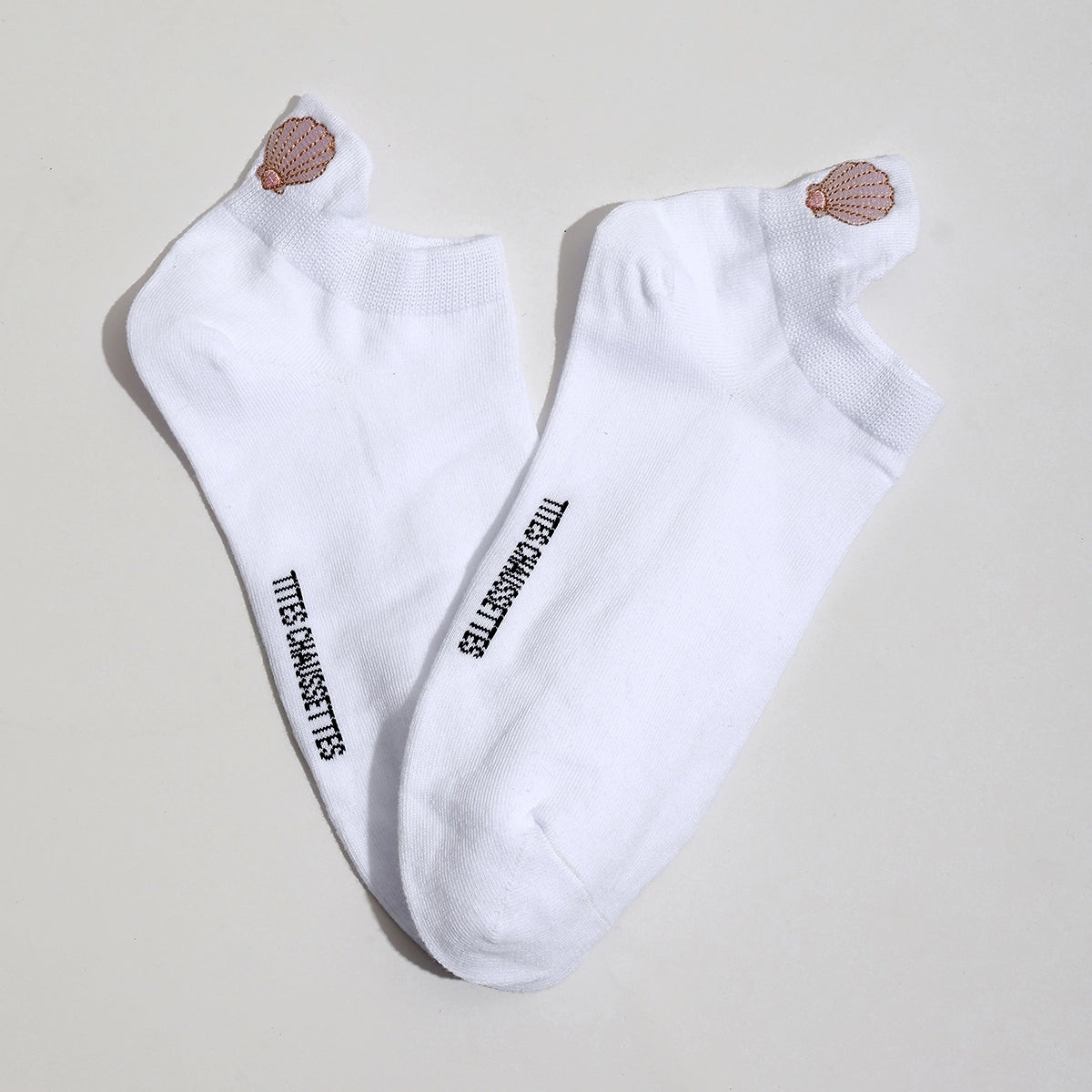 Lot de 5 chaussettes fantaisie à languette, motifs marins brodés, confort stretch, tailles 35-41. Idéal pour un look frais et sans ampoules.