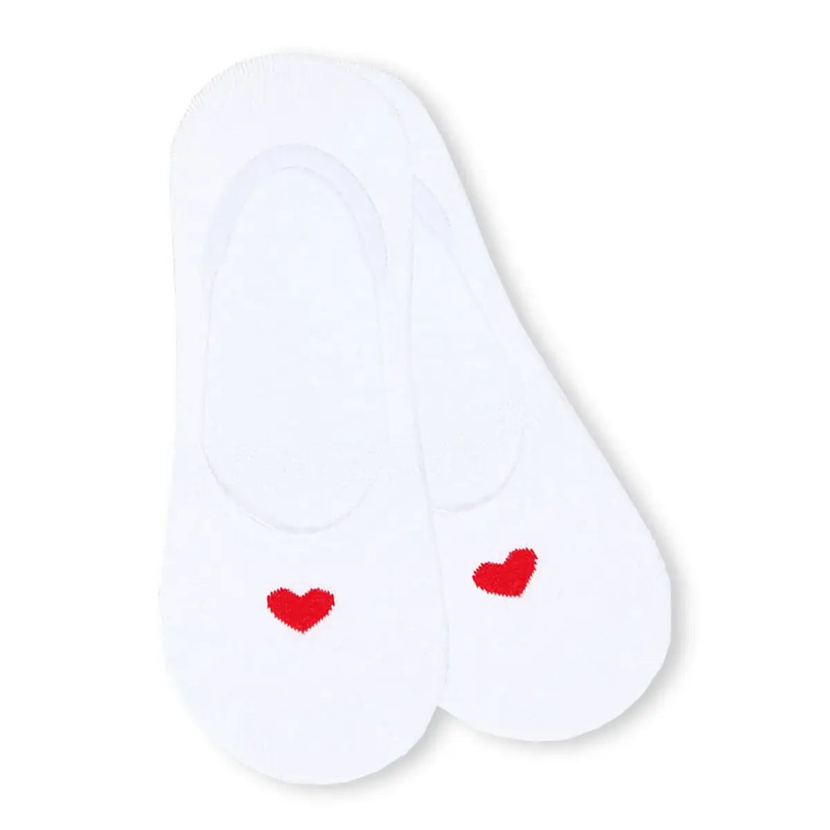Lot de 5 socquettes invisibles avec cœur tricoté. Douces, discrètes, antiglisse. 5 couleurs pour un look romantique et confortable au quotidien.