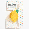 Pince cheveux en forme de citron, coloris jaune et vert