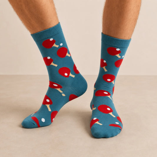 Chaussettes motifs sport : ping-pong, randonnée et ski