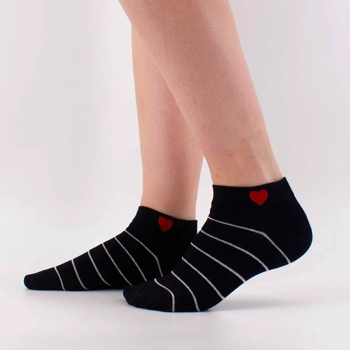 Socquette Coeur Côté Rayures Titeschaussettes