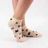 Socquettes basses, motif têtes de chats
