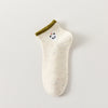 Lot de 5 chaussettes basses à motifs animaux, fond beige, languette anti-frottement, matière douce et stretch. Taille unique 35-41.