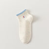 Lot de 5 chaussettes basses à motifs animaux, fond beige, languette anti-frottement, matière douce et stretch. Taille unique 35-41.