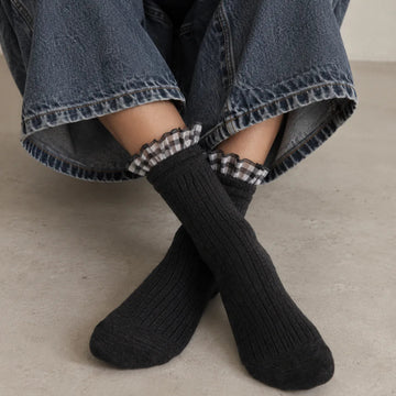 Chaussettes Bi-Matières à Volant Femme