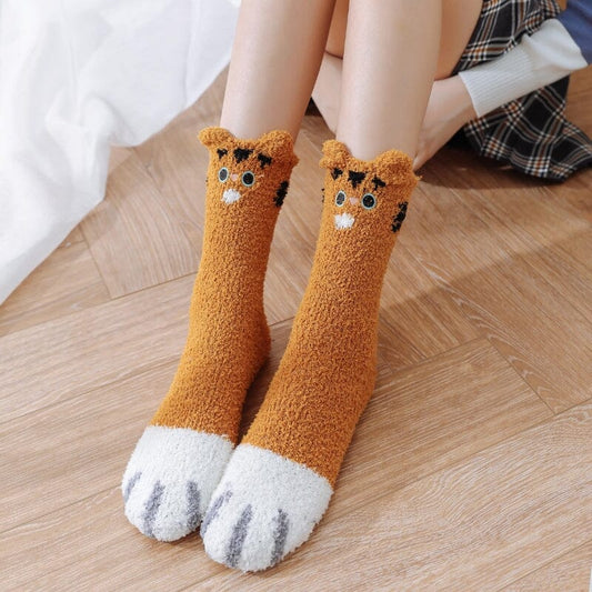 Chaussettes Têtes de Chats Molletonnées