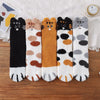 Fleece-Socken mit Katzengesicht